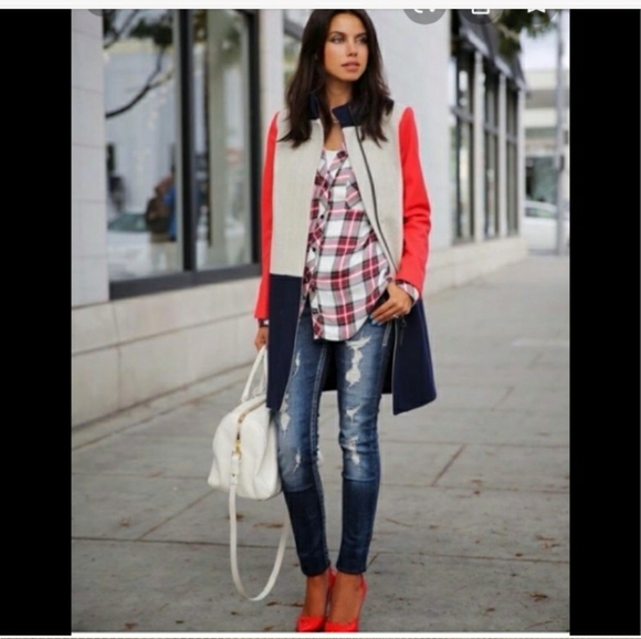 J.Crew Colorblock Coat - Size 00 - Picture 12 of 15